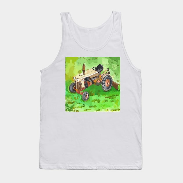 Artistic illustration of a antique Case tractor. Tank Top by WelshDesigns